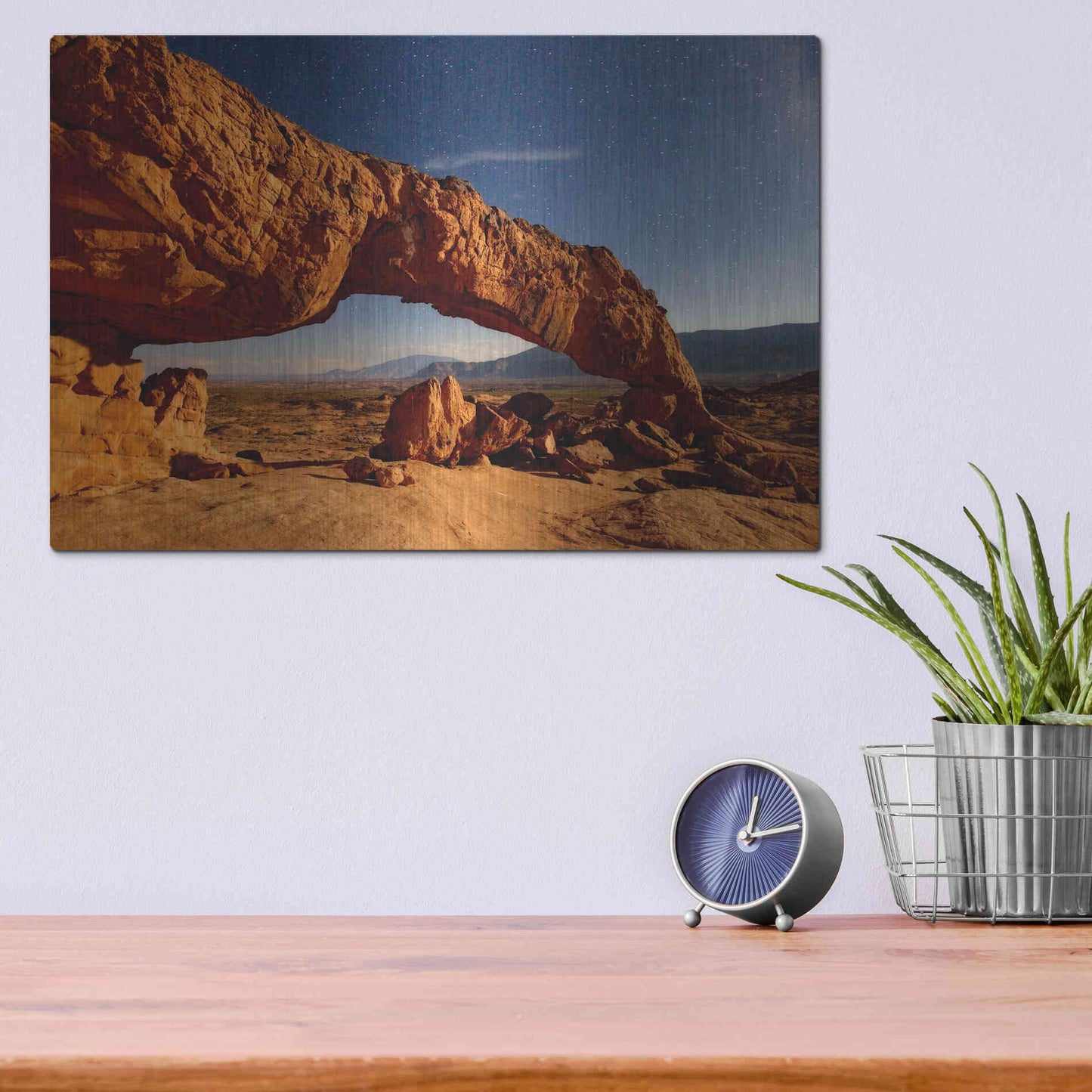 Luxe Metal Art 'Utah Sunset Arch' by Mike Jones, Metal Wall Art,16x12