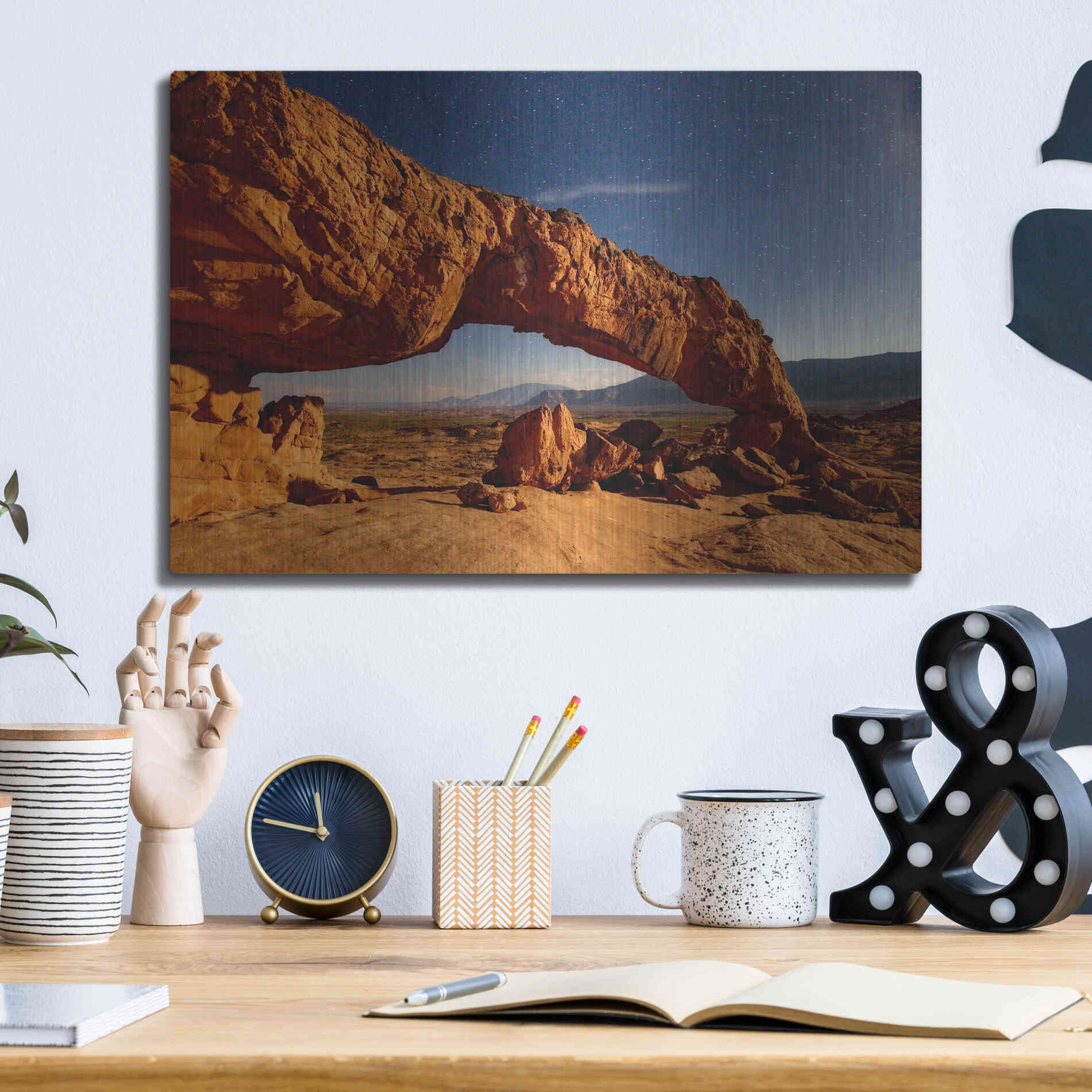 Luxe Metal Art 'Utah Sunset Arch' by Mike Jones, Metal Wall Art,16x12