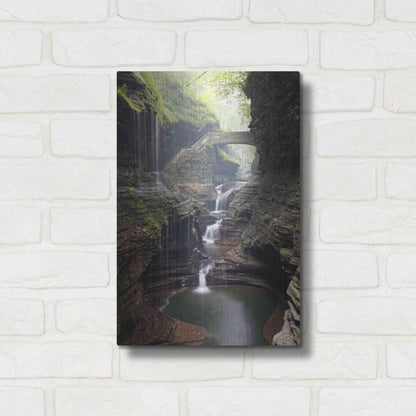 Luxe Metal Art 'Watkins Glen Rainbow Bridge' by Mike Jones, Metal Wall Art,12x16