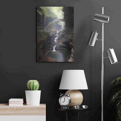 Luxe Metal Art 'Watkins Glen Rainbow Bridge' by Mike Jones, Metal Wall Art,16x24