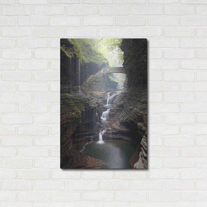 Luxe Metal Art 'Watkins Glen Rainbow Bridge' by Mike Jones, Metal Wall Art,24x36