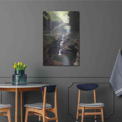 Luxe Metal Art 'Watkins Glen Rainbow Bridge' by Mike Jones, Metal Wall Art,24x36