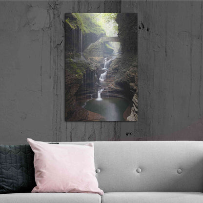 Luxe Metal Art 'Watkins Glen Rainbow Bridge' by Mike Jones, Metal Wall Art,24x36