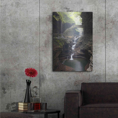 Luxe Metal Art 'Watkins Glen Rainbow Bridge' by Mike Jones, Metal Wall Art,24x36