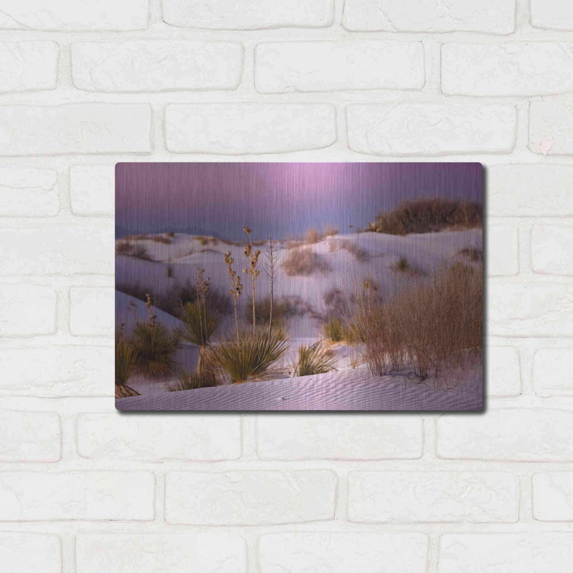 Luxe Metal Art 'White Sands Dusk' by Mike Jones, Metal Wall Art,16x12