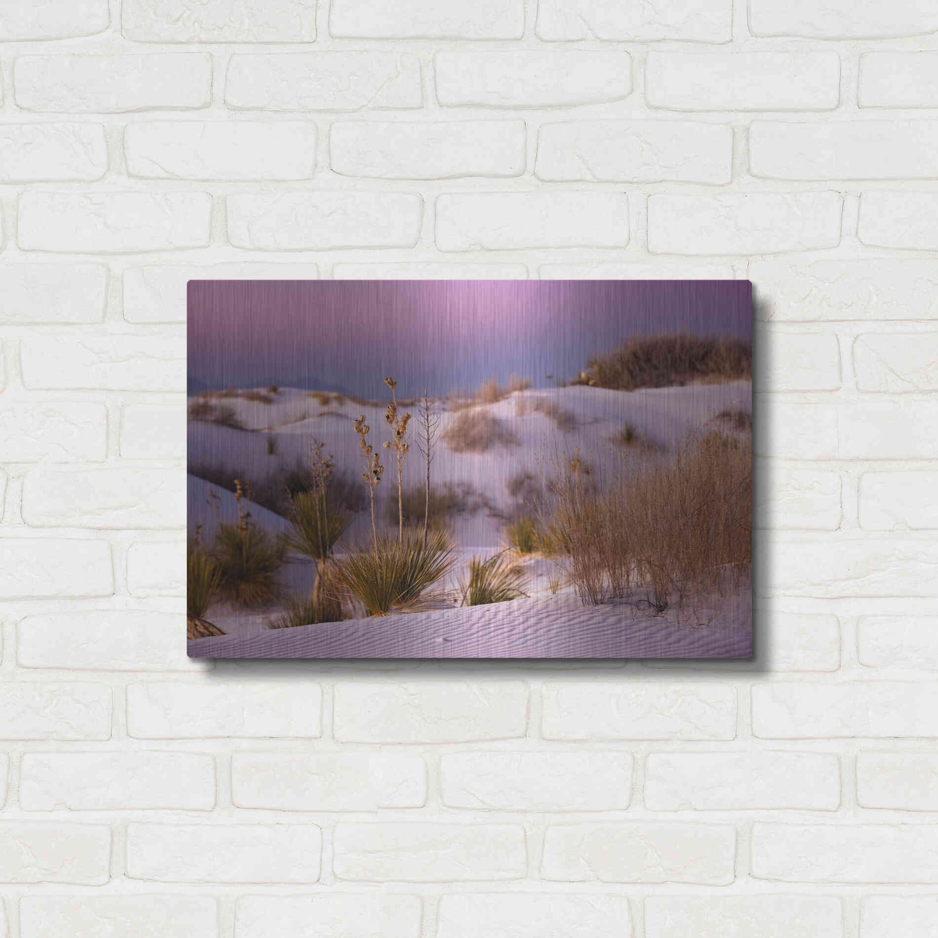 Luxe Metal Art 'White Sands Dusk' by Mike Jones, Metal Wall Art,24x16