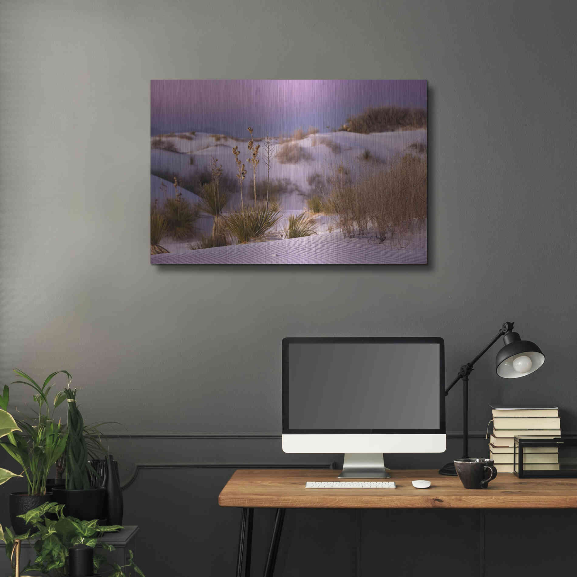 Luxe Metal Art 'White Sands Dusk' by Mike Jones, Metal Wall Art,36x24