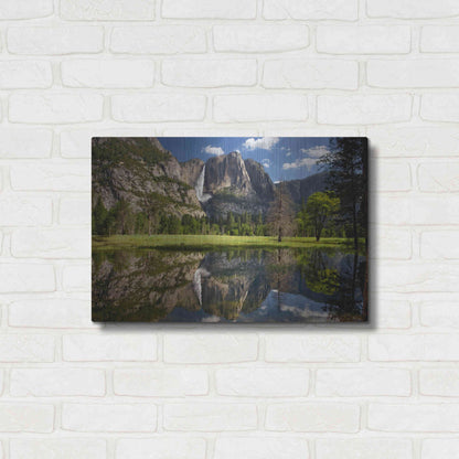 Luxe Metal Art 'Yosemite Falls Reflection' by Mike Jones, Metal Wall Art,24x16