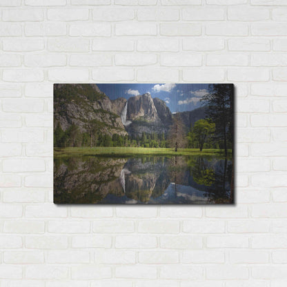 Luxe Metal Art 'Yosemite Falls Reflection' by Mike Jones, Metal Wall Art,36x24