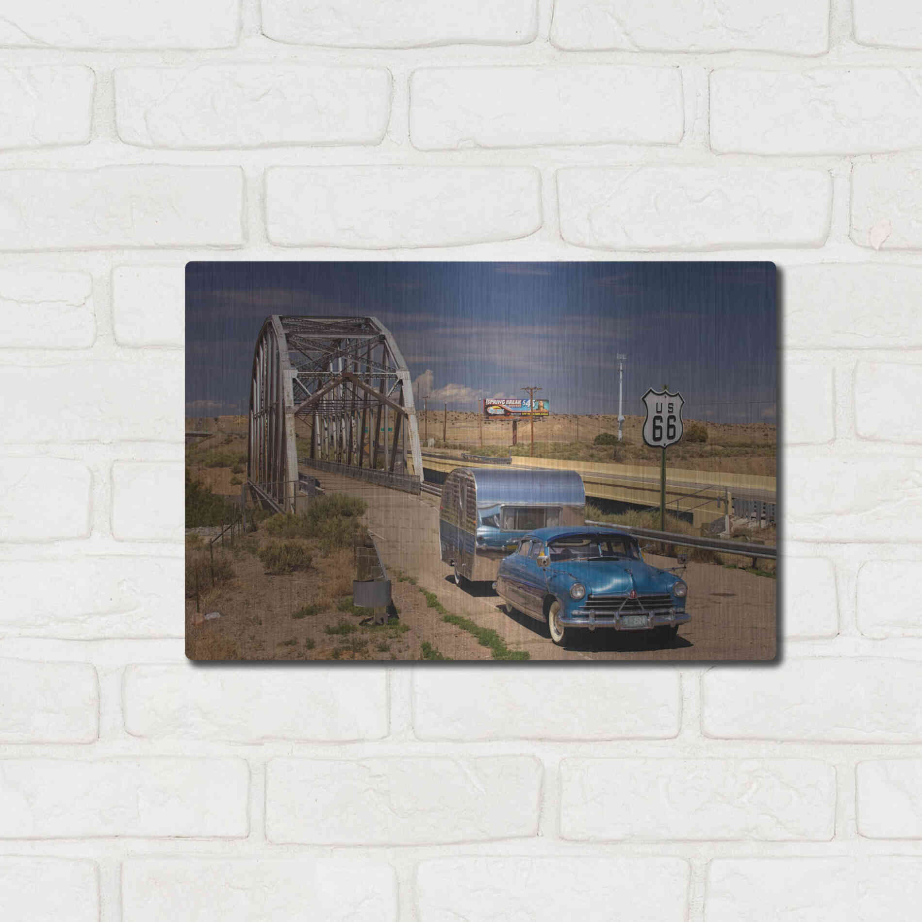 Luxe Metal Art 'Albaquerque Rt Rio Puerco Bridge' by Mike Jones, Metal Wall Art,16x12