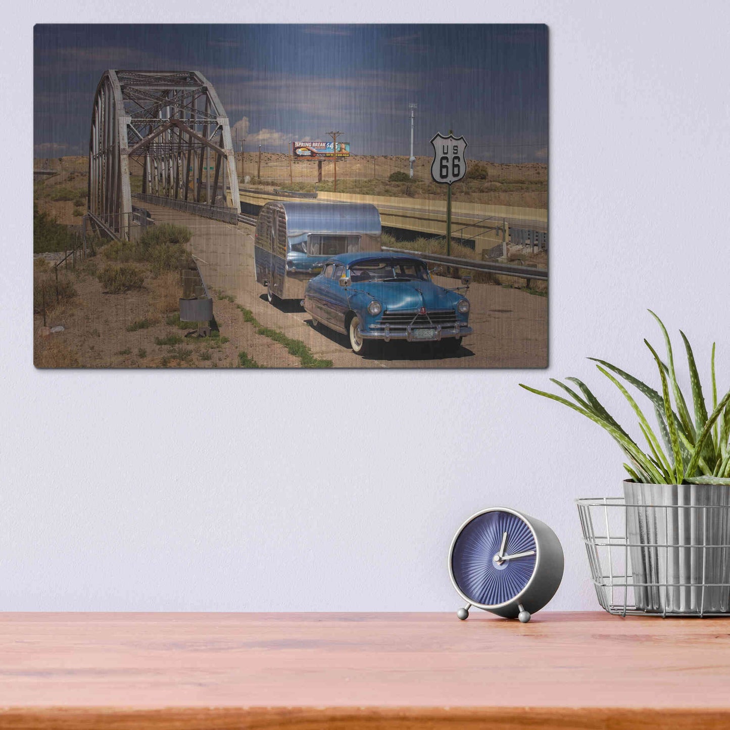 Luxe Metal Art 'Albaquerque Rt Rio Puerco Bridge' by Mike Jones, Metal Wall Art,16x12