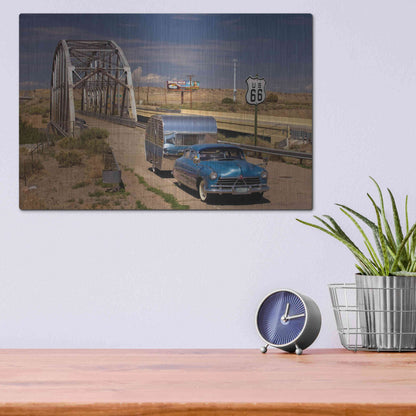 Luxe Metal Art 'Albaquerque Rt Rio Puerco Bridge' by Mike Jones, Metal Wall Art,16x12