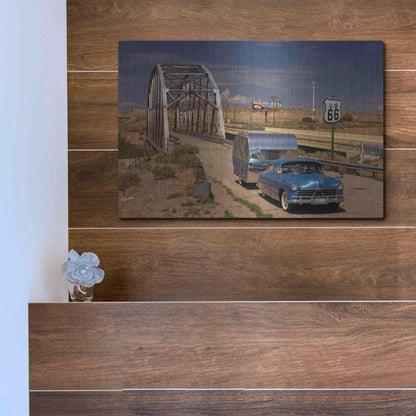 Luxe Metal Art 'Albaquerque Rt Rio Puerco Bridge' by Mike Jones, Metal Wall Art,16x12