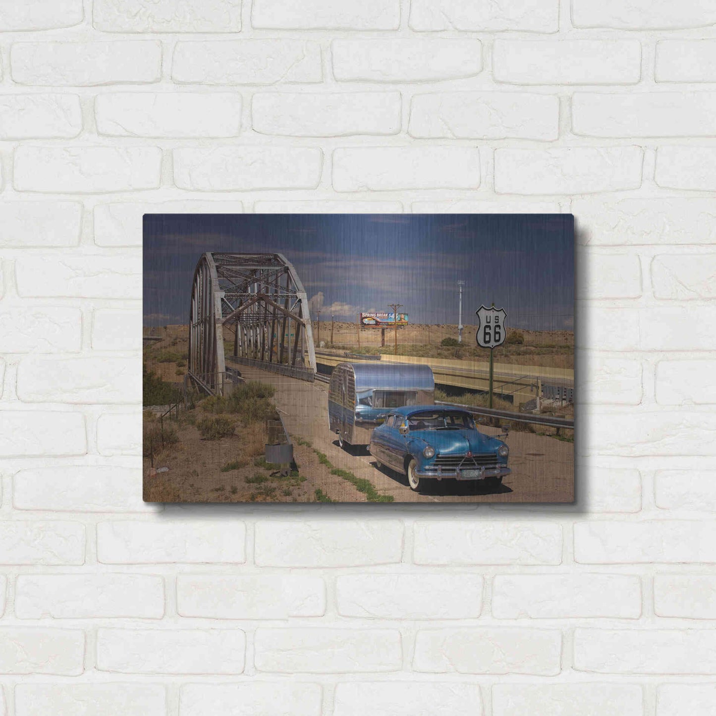 Luxe Metal Art 'Albaquerque Rt Rio Puerco Bridge' by Mike Jones, Metal Wall Art,24x16