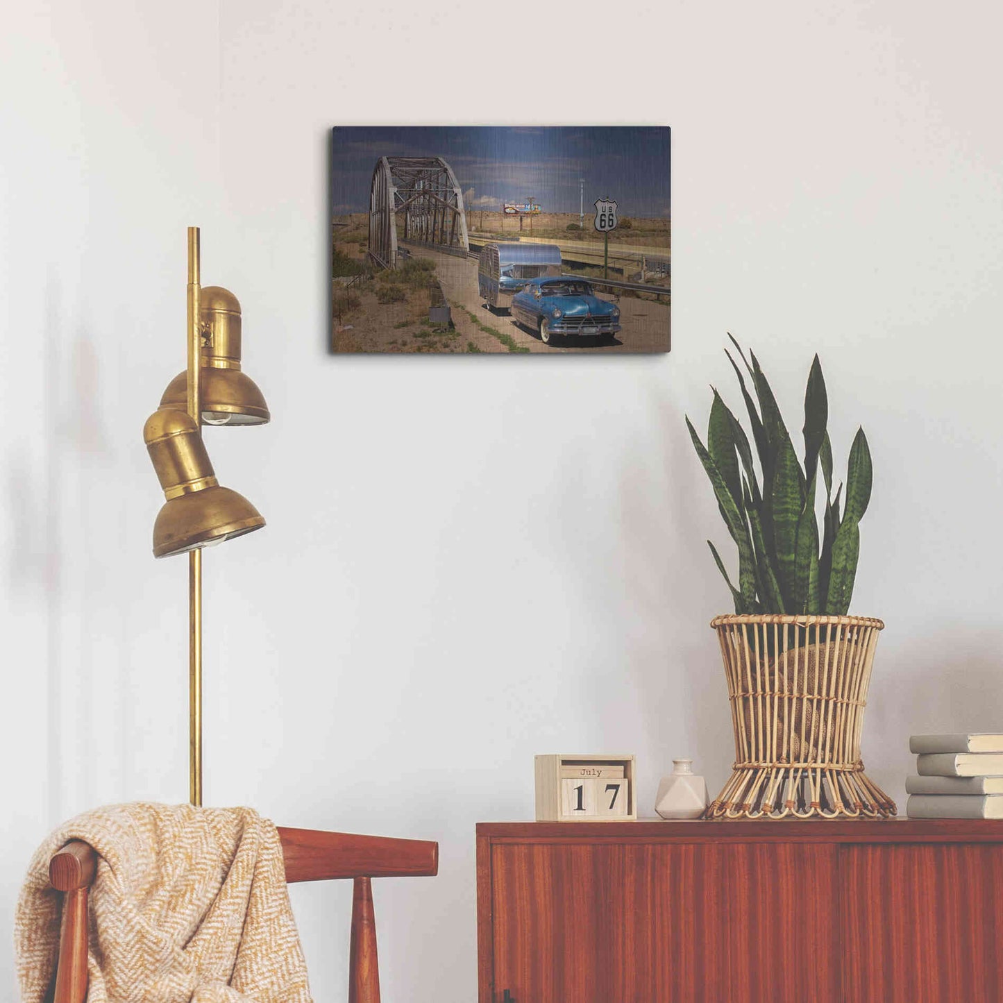 Luxe Metal Art 'Albaquerque Rt Rio Puerco Bridge' by Mike Jones, Metal Wall Art,24x16