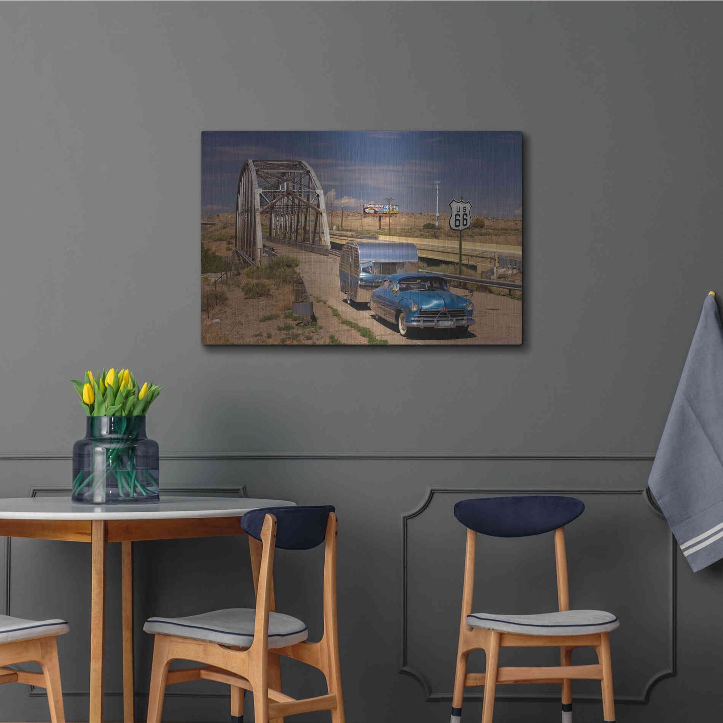 Luxe Metal Art 'Albaquerque Rt Rio Puerco Bridge' by Mike Jones, Metal Wall Art,36x24