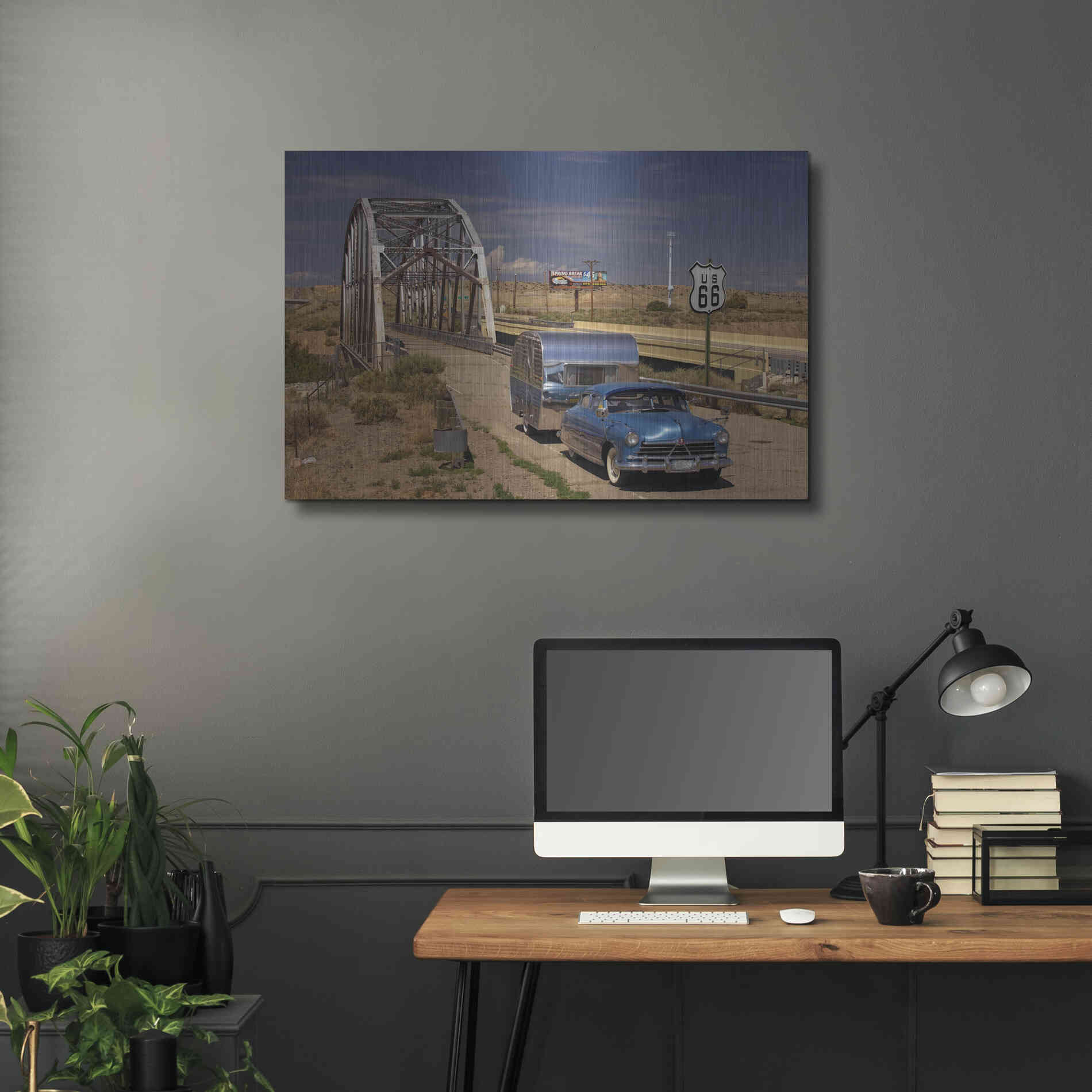 Luxe Metal Art 'Albaquerque Rt Rio Puerco Bridge' by Mike Jones, Metal Wall Art,36x24