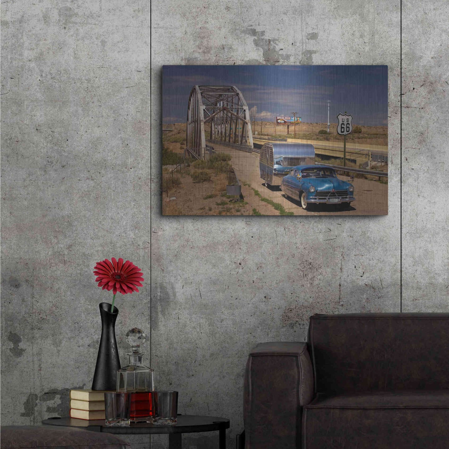Luxe Metal Art 'Albaquerque Rt Rio Puerco Bridge' by Mike Jones, Metal Wall Art,36x24