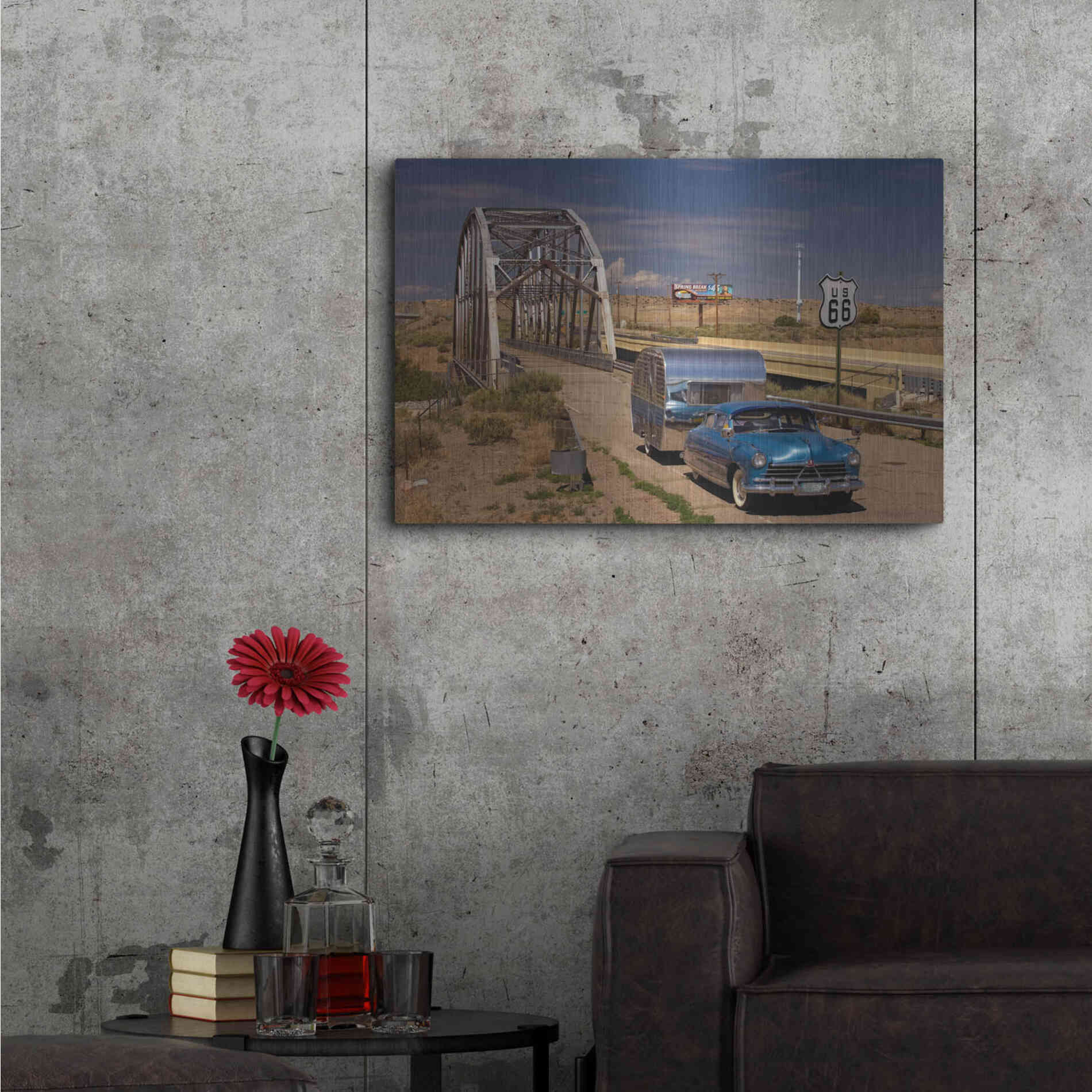 Luxe Metal Art 'Albaquerque Rt Rio Puerco Bridge' by Mike Jones, Metal Wall Art,36x24