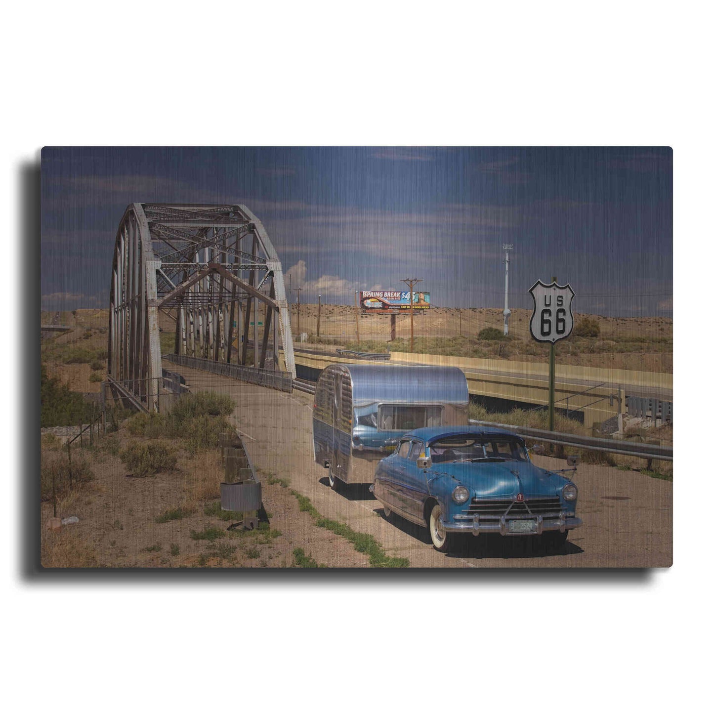 Luxe Metal Art 'Albaquerque Rt Rio Puerco Bridge' by Mike Jones, Metal Wall Art