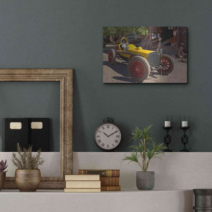 Luxe Metal Art 'Gold King Mine Race Car' by Mike Jones, Metal Wall Art,16x12