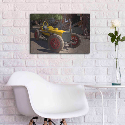 Luxe Metal Art 'Gold King Mine Race Car' by Mike Jones, Metal Wall Art,24x16