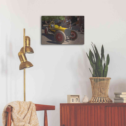 Luxe Metal Art 'Gold King Mine Race Car' by Mike Jones, Metal Wall Art,24x16