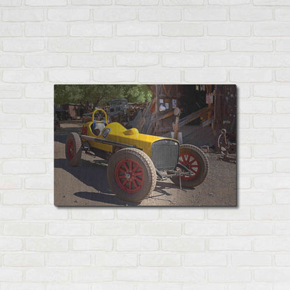 Luxe Metal Art 'Gold King Mine Race Car' by Mike Jones, Metal Wall Art,36x24