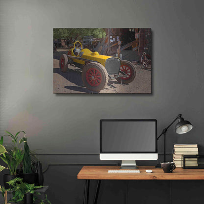 Luxe Metal Art 'Gold King Mine Race Car' by Mike Jones, Metal Wall Art,36x24