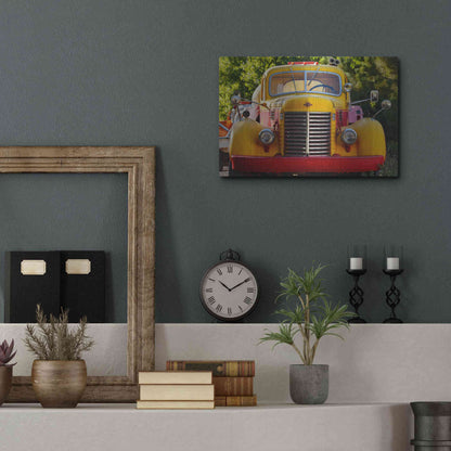Luxe Metal Art 'Gold King Mine Yellow Truck' by Mike Jones, Metal Wall Art,16x12