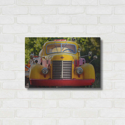 Luxe Metal Art 'Gold King Mine Yellow Truck' by Mike Jones, Metal Wall Art,24x16