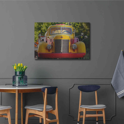 Luxe Metal Art 'Gold King Mine Yellow Truck' by Mike Jones, Metal Wall Art,36x24