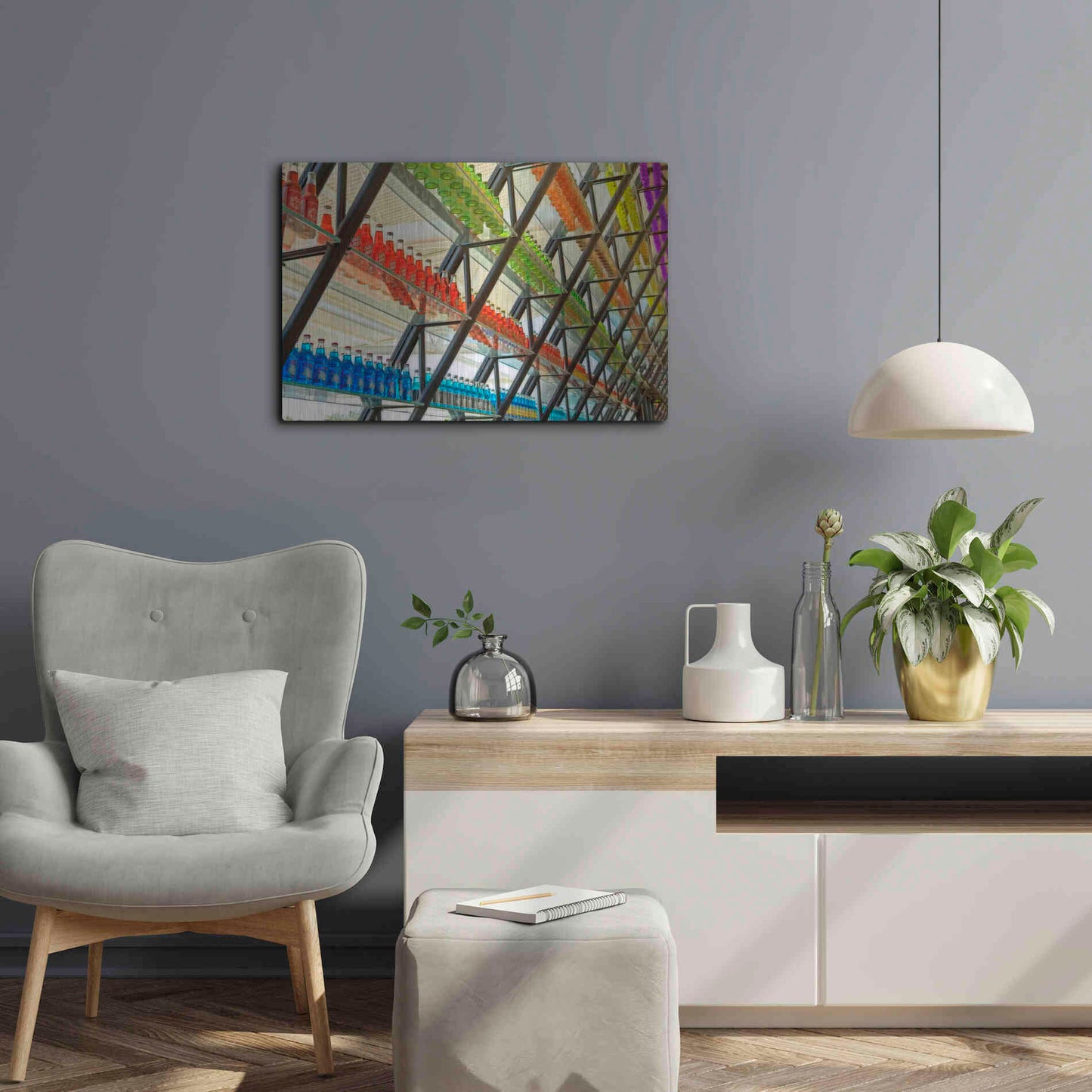 Luxe Metal Art 'OKC Pops Rt' by Mike Jones, Metal Wall Art,24x16