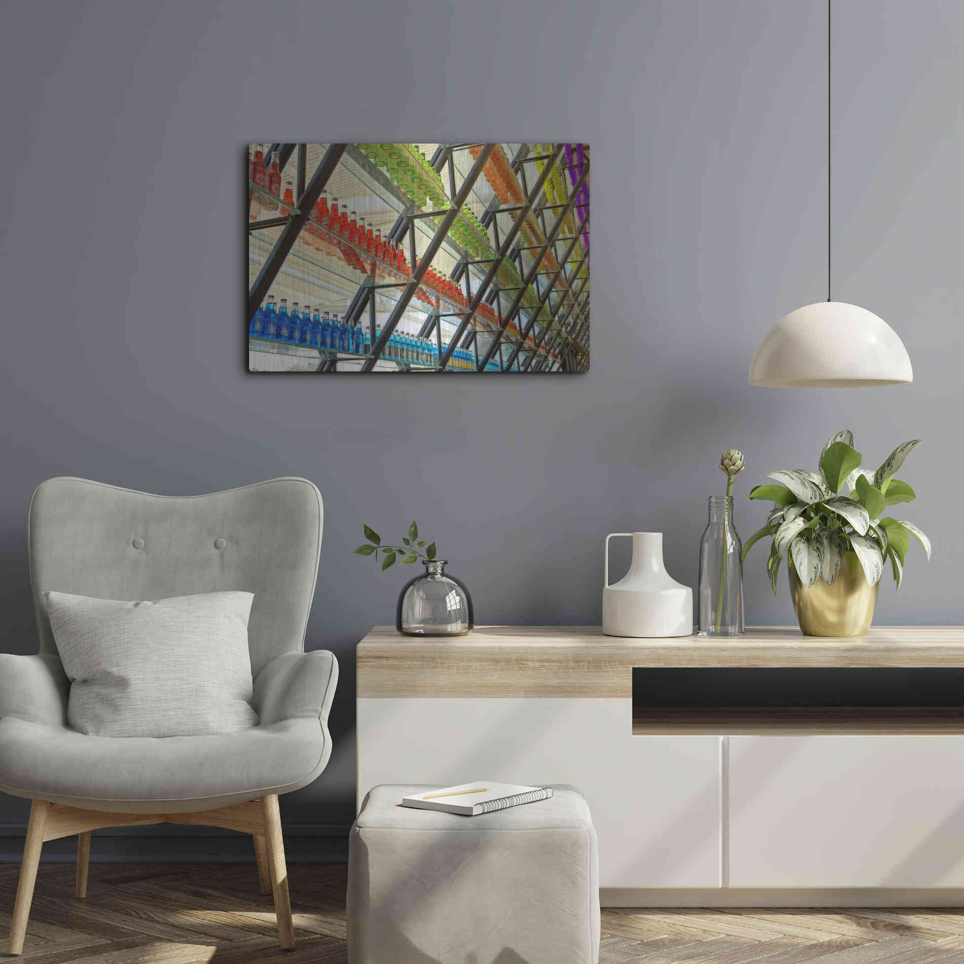 Luxe Metal Art 'OKC Pops Rt' by Mike Jones, Metal Wall Art,24x16