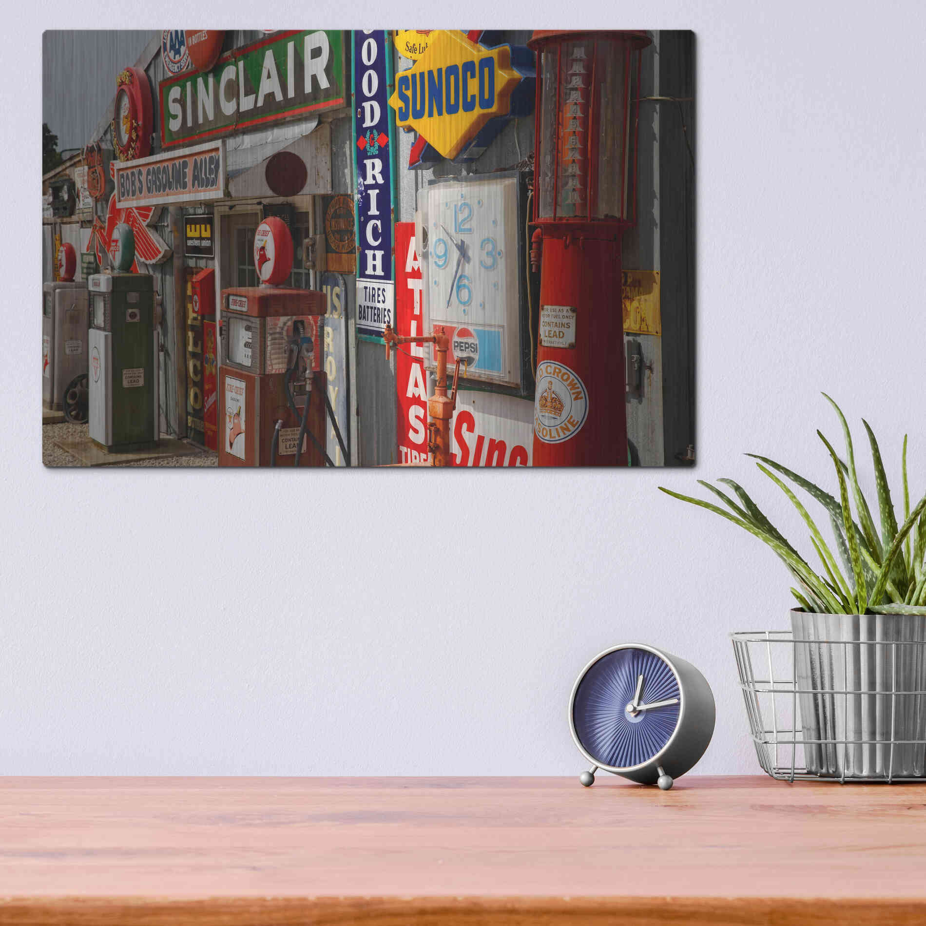 Luxe Metal Art 'Route 66 Cuba Missouri' by Mike Jones, Metal Wall Art,16x12