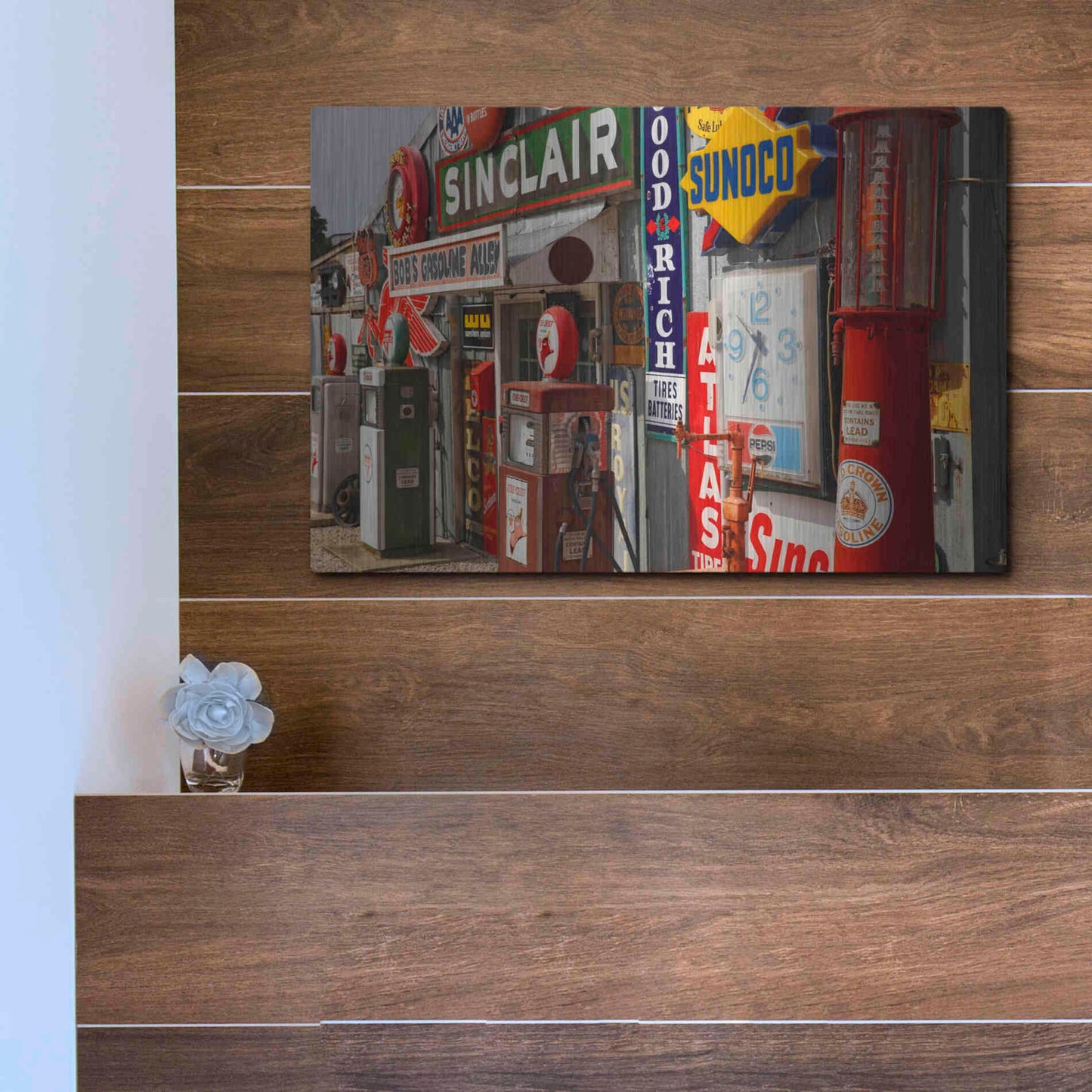 Luxe Metal Art 'Route 66 Cuba Missouri' by Mike Jones, Metal Wall Art,16x12