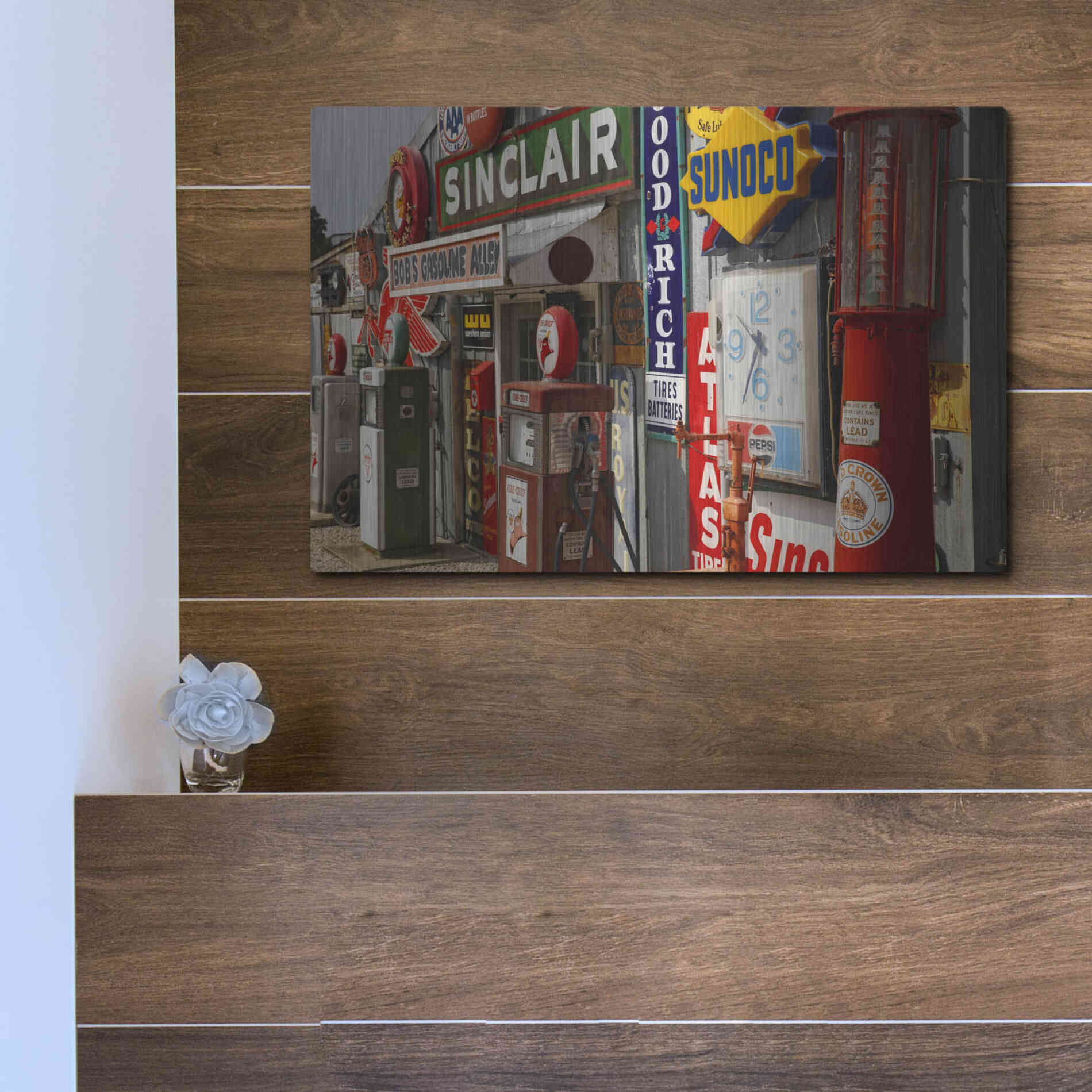 Luxe Metal Art 'Route 66 Cuba Missouri' by Mike Jones, Metal Wall Art,16x12