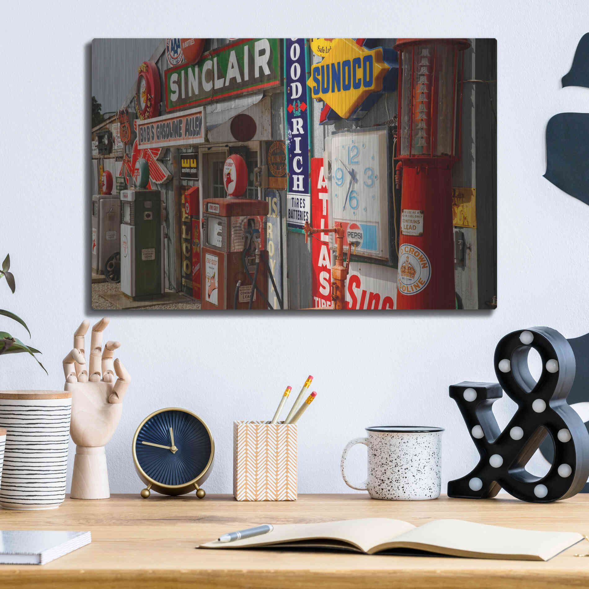 Luxe Metal Art 'Route 66 Cuba Missouri' by Mike Jones, Metal Wall Art,16x12