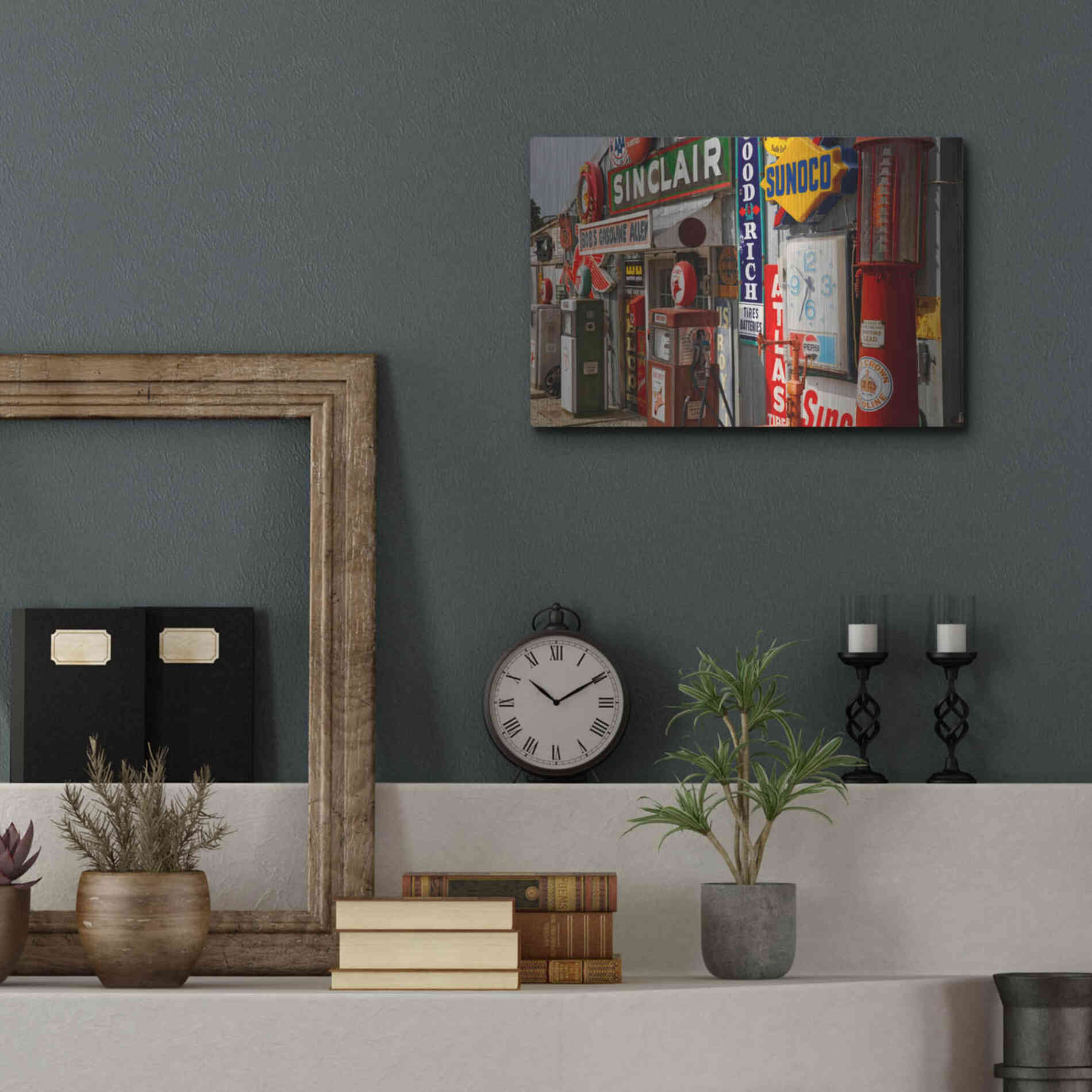 Luxe Metal Art 'Route 66 Cuba Missouri' by Mike Jones, Metal Wall Art,16x12