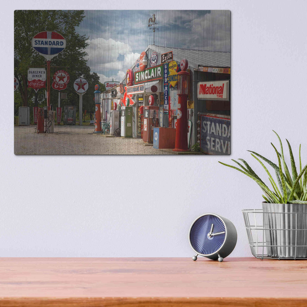 Luxe Metal Art 'Route 66 Cuba Missouri 2' by Mike Jones, Metal Wall Art,16x12