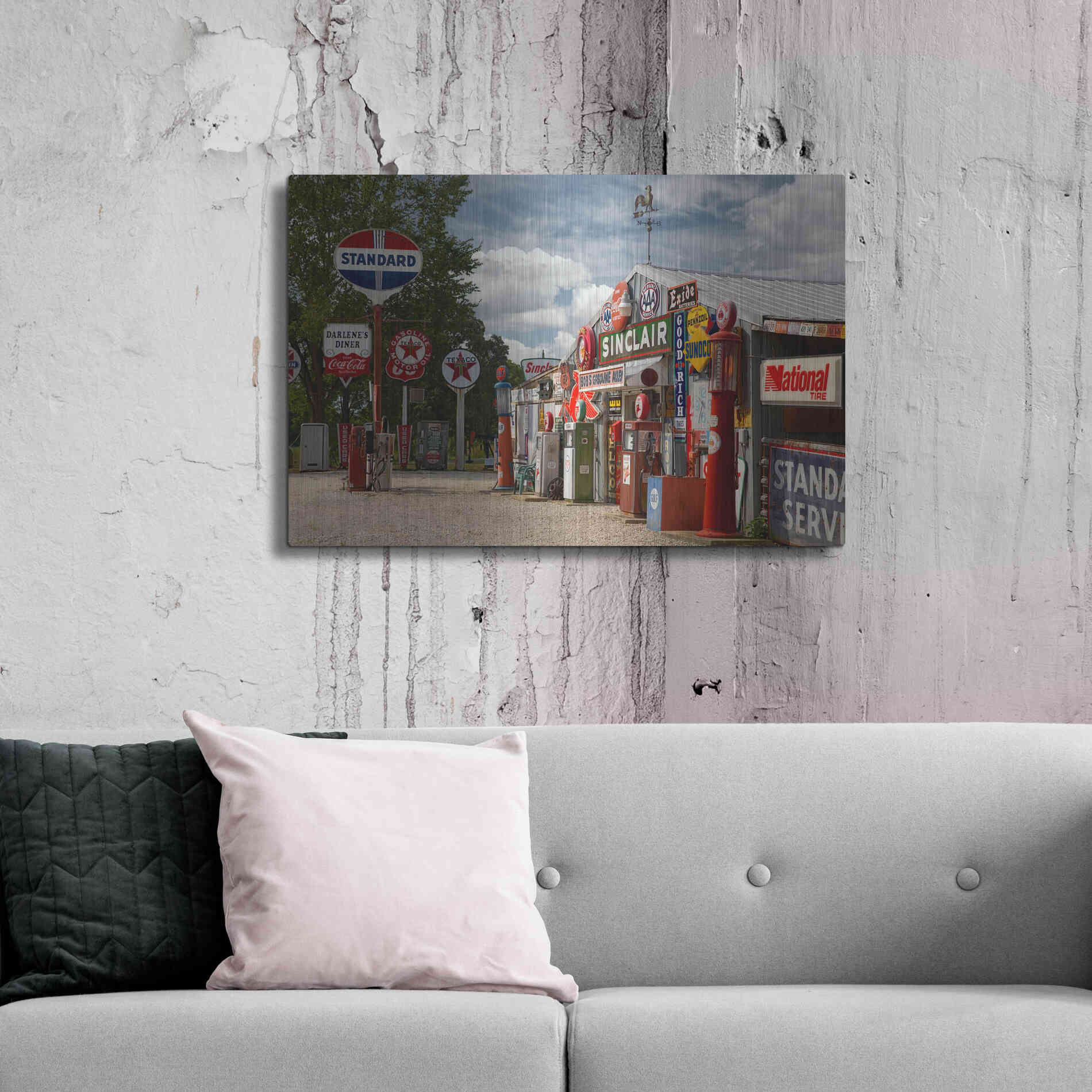 Luxe Metal Art 'Route 66 Cuba Missouri 2' by Mike Jones, Metal Wall Art,36x24