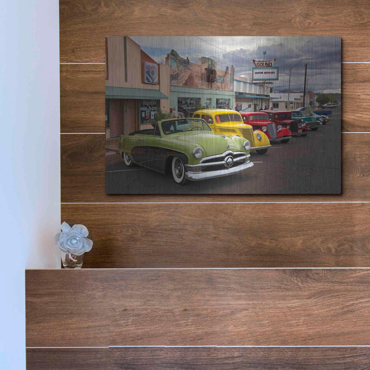 Luxe Metal Art 'Route 66 Fun Run Kingman' by Mike Jones, Metal Wall Art,16x12