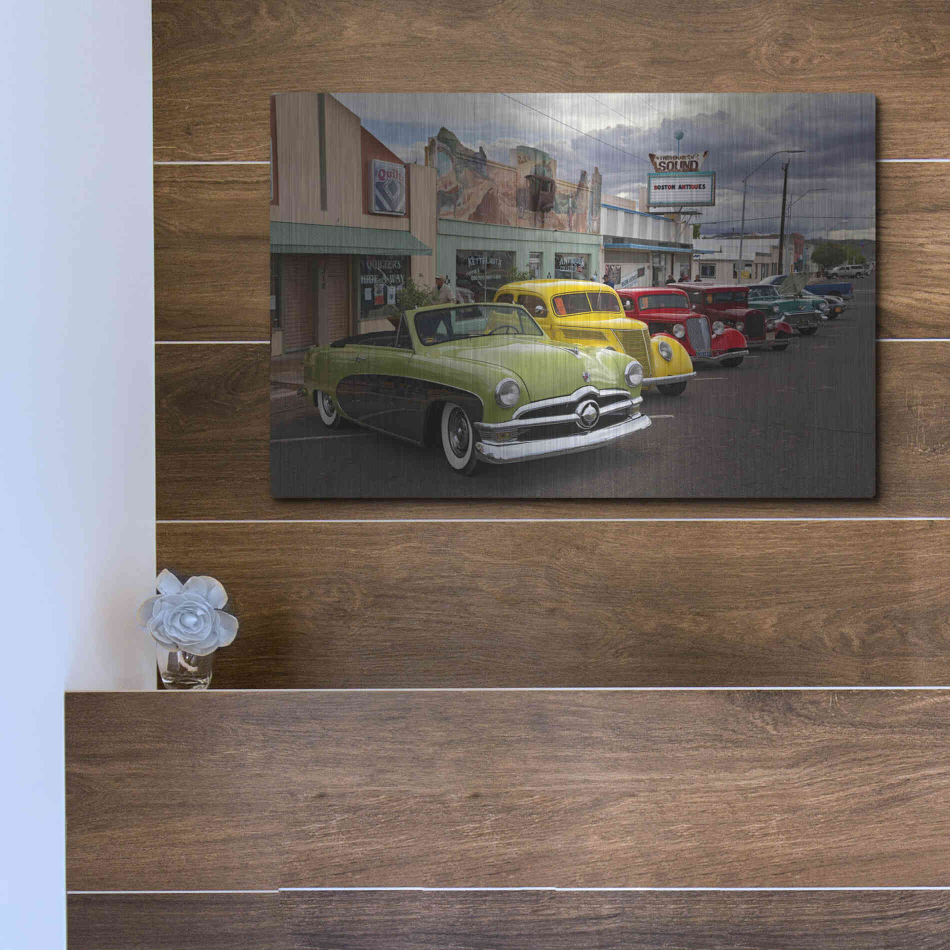 Luxe Metal Art 'Route 66 Fun Run Kingman' by Mike Jones, Metal Wall Art,16x12