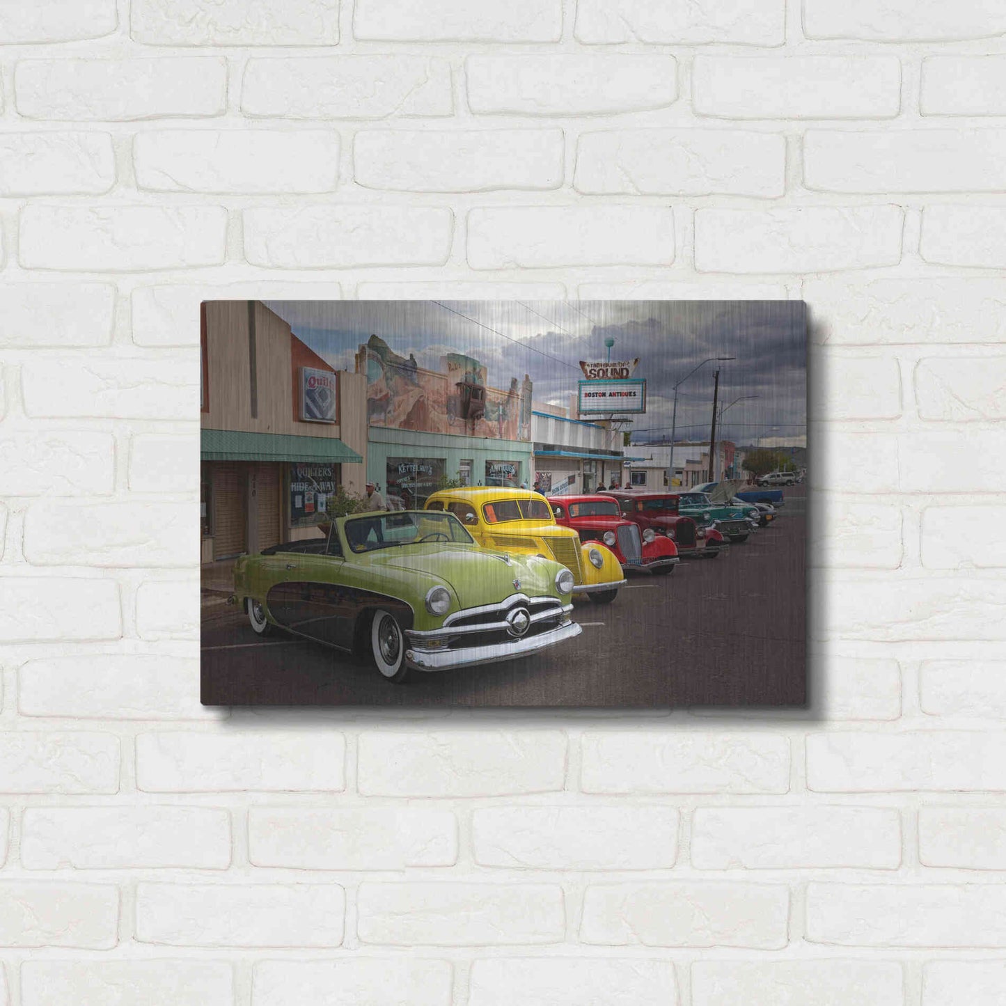 Luxe Metal Art 'Route 66 Fun Run Kingman' by Mike Jones, Metal Wall Art,24x16