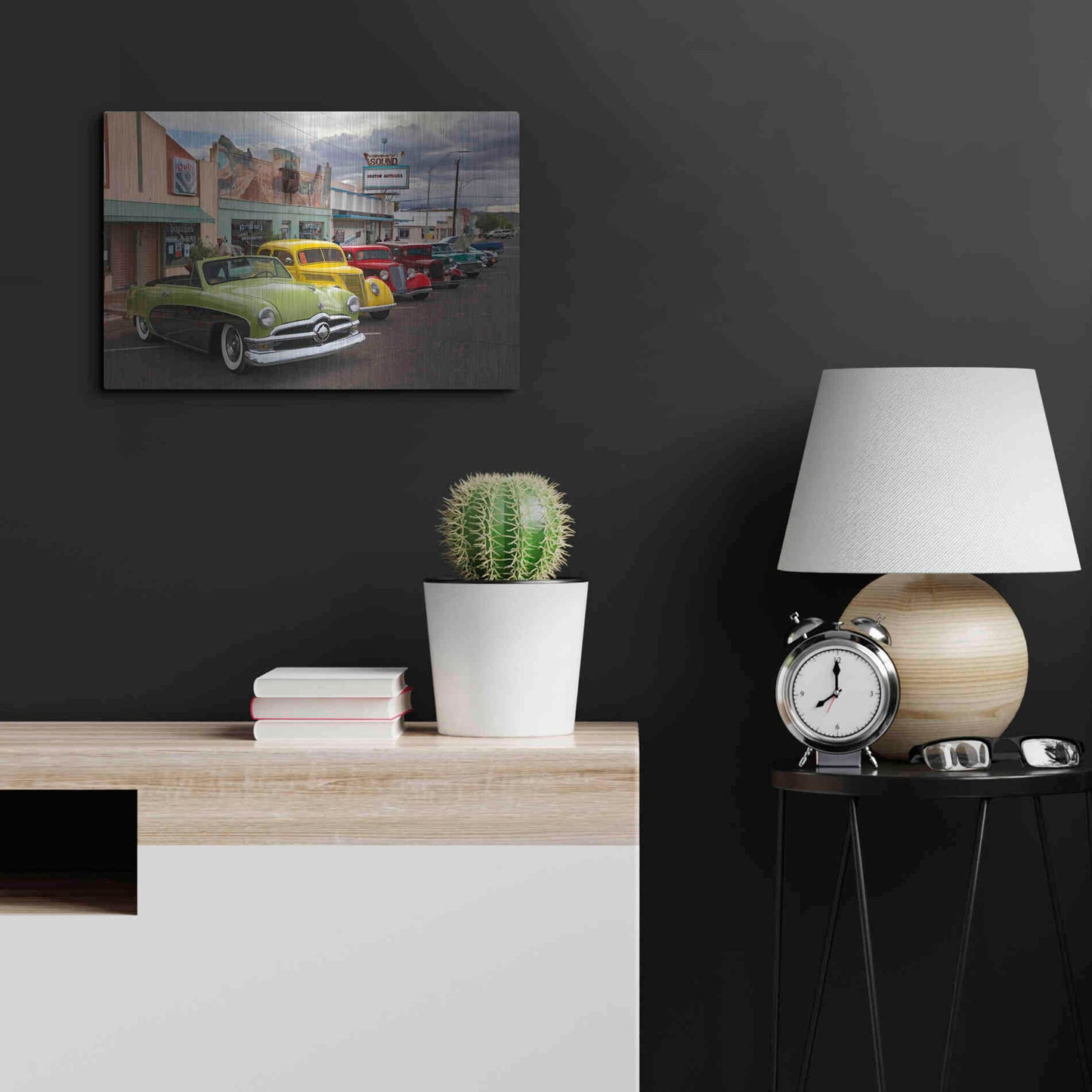 Luxe Metal Art 'Route 66 Fun Run Kingman' by Mike Jones, Metal Wall Art,24x16