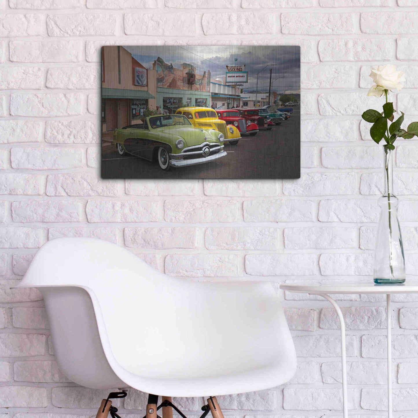 Luxe Metal Art 'Route 66 Fun Run Kingman' by Mike Jones, Metal Wall Art,24x16