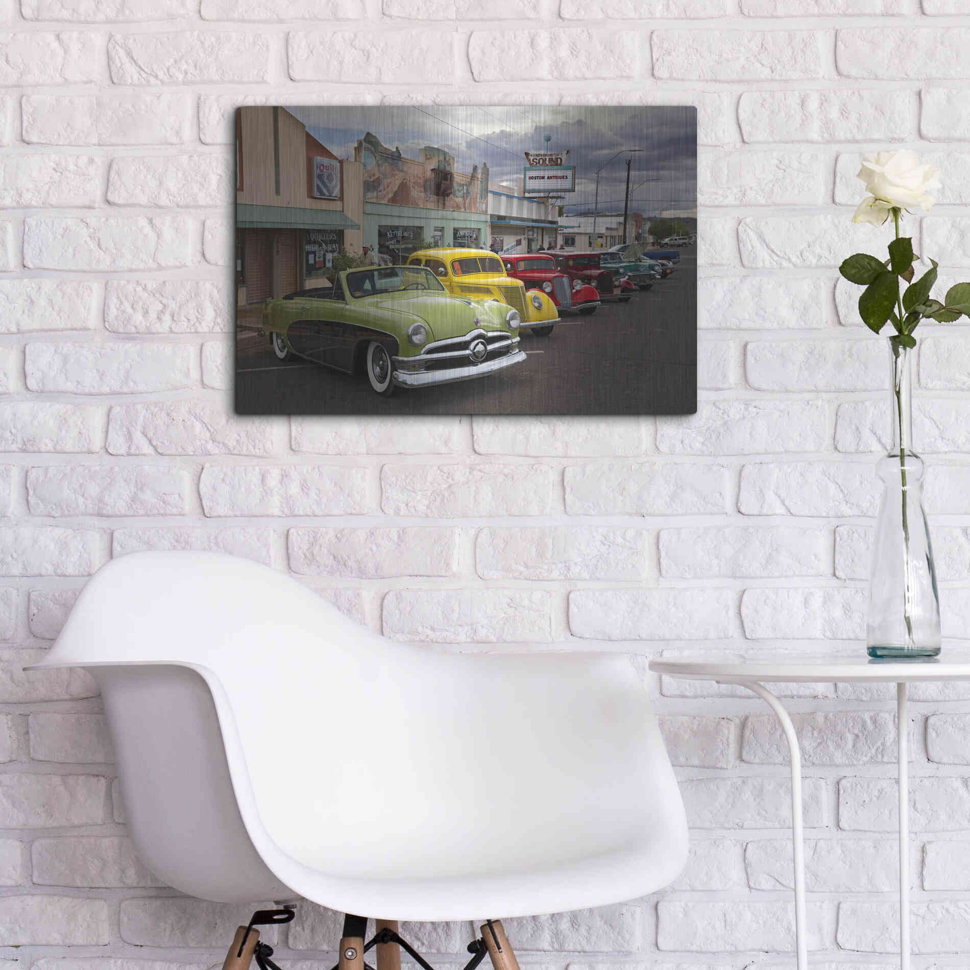 Luxe Metal Art 'Route 66 Fun Run Kingman' by Mike Jones, Metal Wall Art,24x16