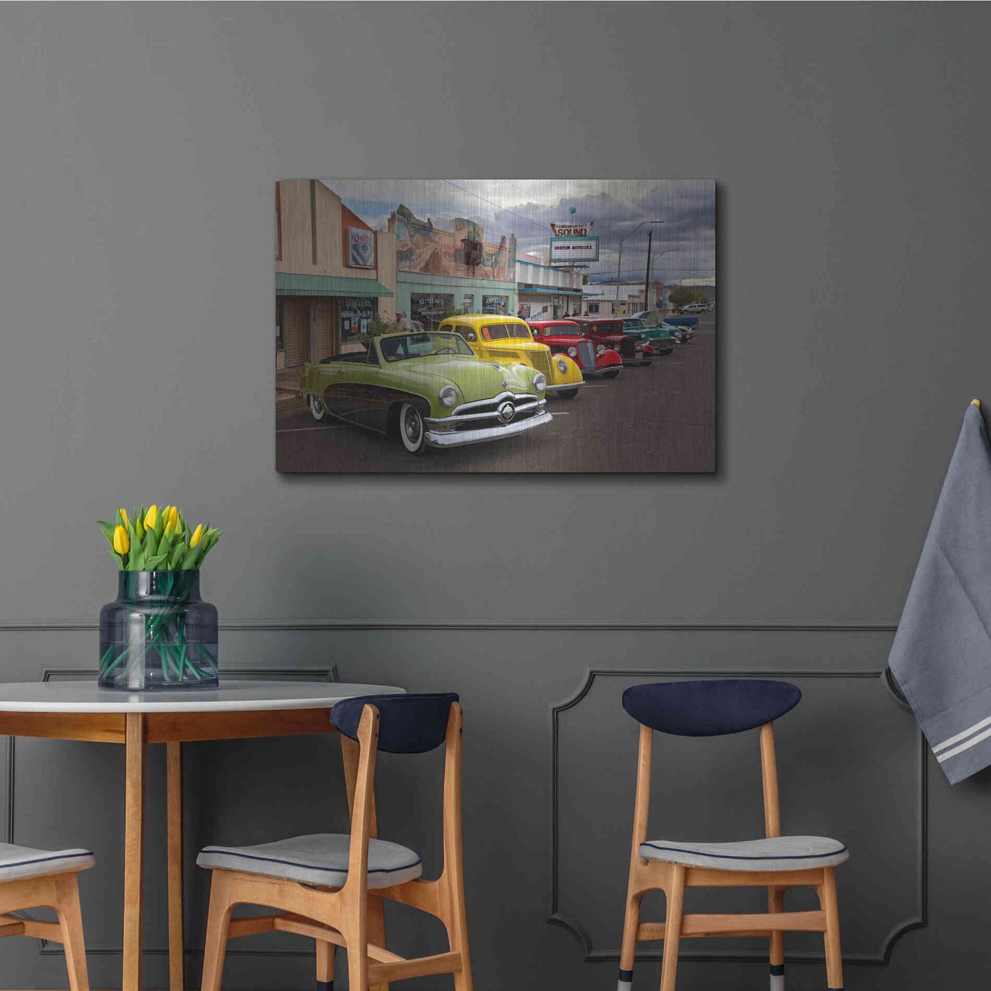 Luxe Metal Art 'Route 66 Fun Run Kingman' by Mike Jones, Metal Wall Art,36x24