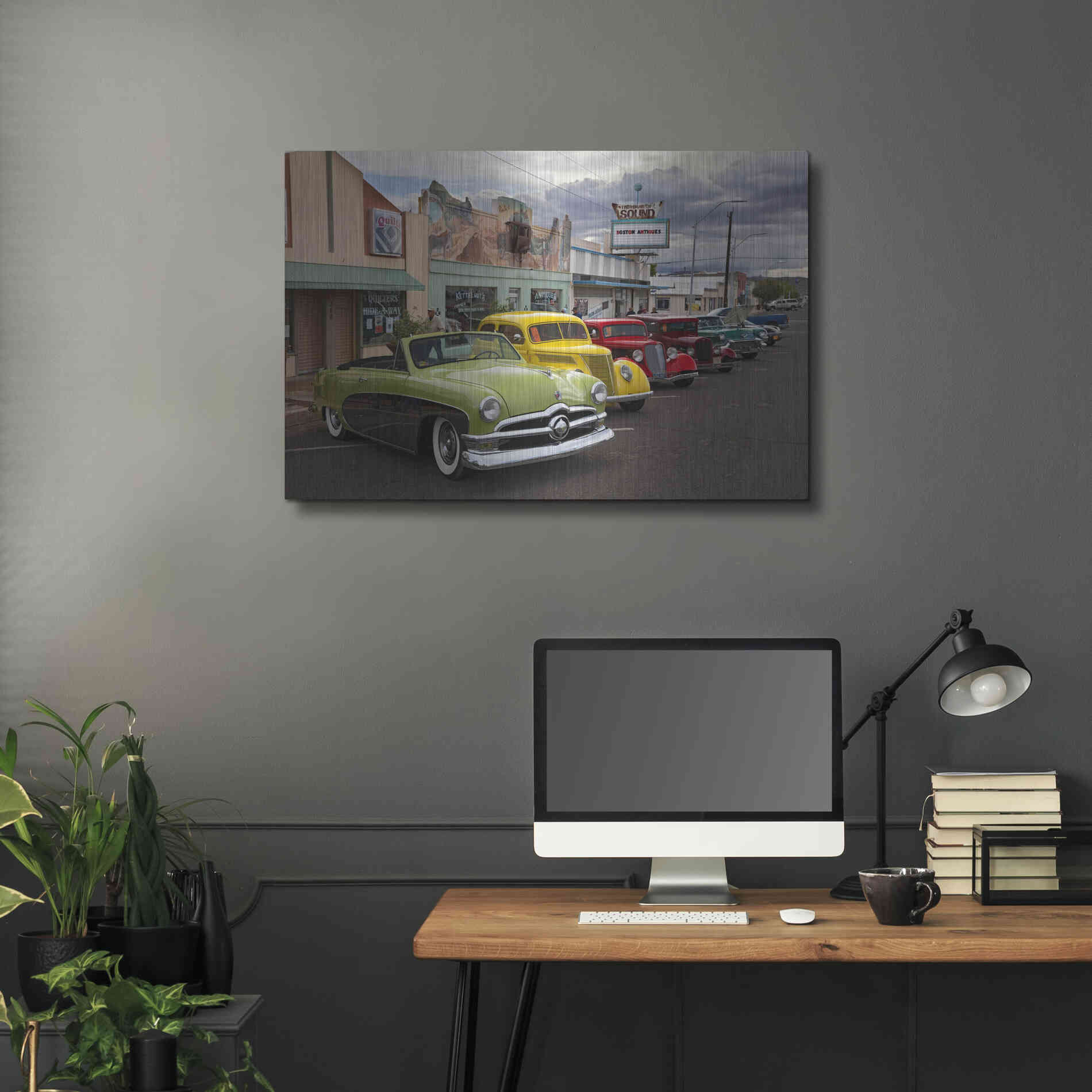 Luxe Metal Art 'Route 66 Fun Run Kingman' by Mike Jones, Metal Wall Art,36x24