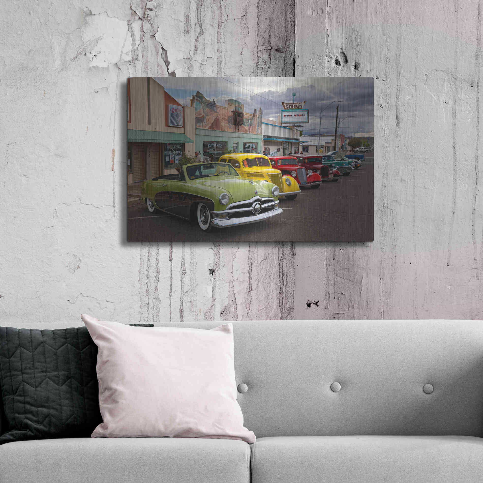 Luxe Metal Art 'Route 66 Fun Run Kingman' by Mike Jones, Metal Wall Art,36x24